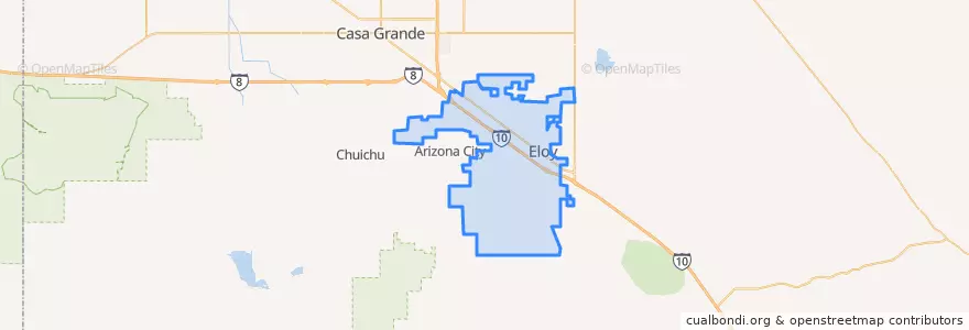 Mapa de ubicacion de Eloy.
