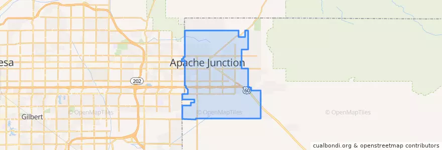 Mapa de ubicacion de Apache Junction.