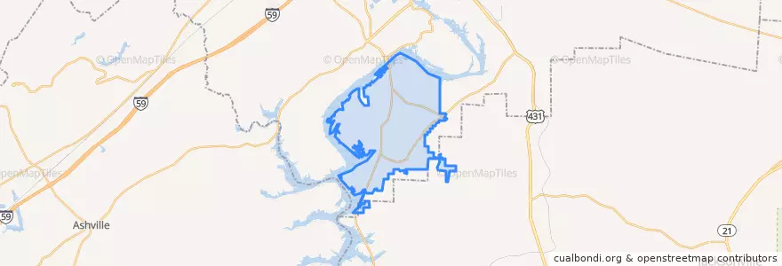 Mapa de ubicacion de Southside.
