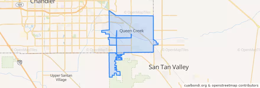 Mapa de ubicacion de Queen Creek.