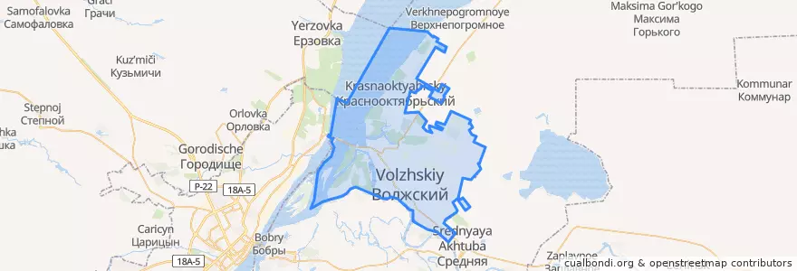Mapa de ubicacion de городской округ Волжский.