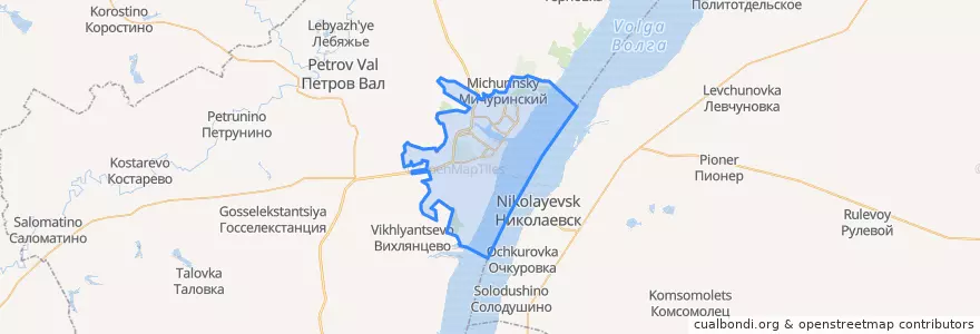Mapa de ubicacion de городской округ Камышин.