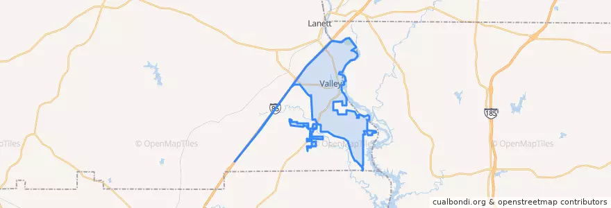 Mapa de ubicacion de Valley.