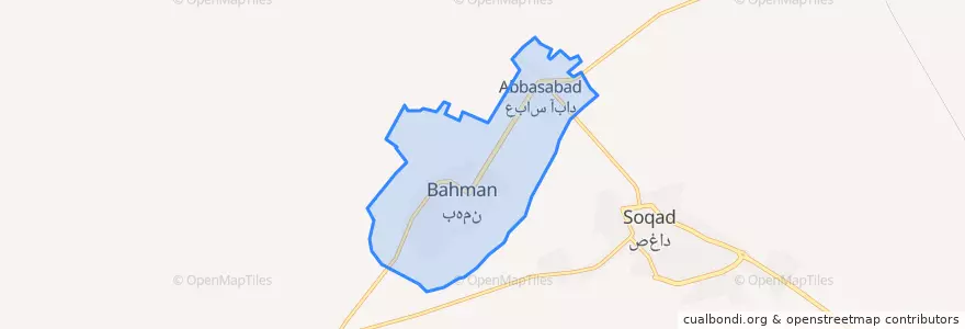 Mapa de ubicacion de Bahman.