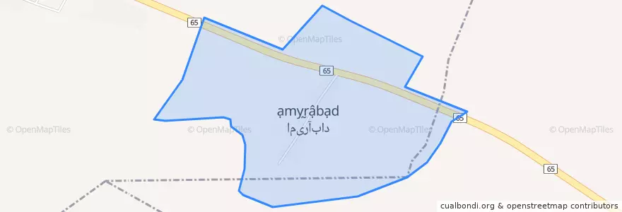 Mapa de ubicacion de Amirabad.