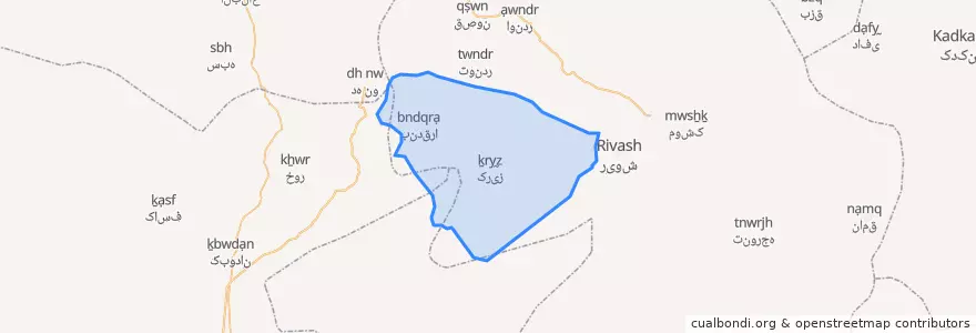 Mapa de ubicacion de بخش بررود.