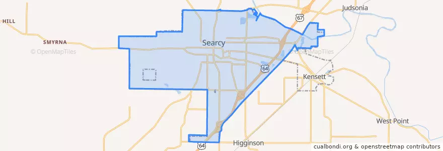Mapa de ubicacion de Searcy.