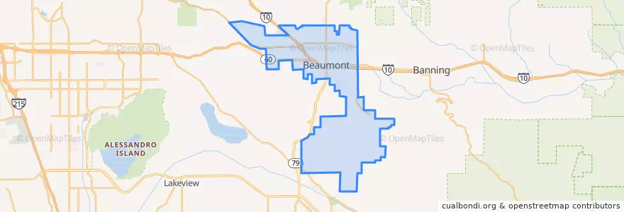 Mapa de ubicacion de Beaumont.