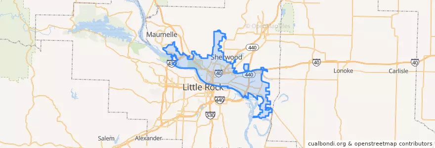 Mapa de ubicacion de North Little Rock.