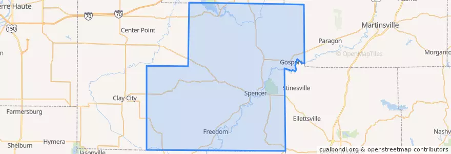 Mapa de ubicacion de Owen County.