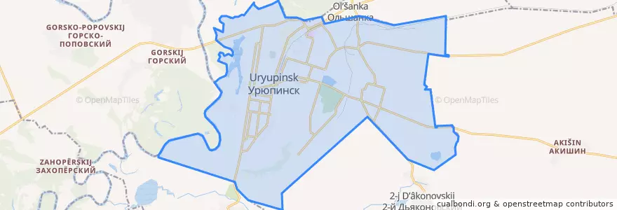Mapa de ubicacion de городской округ Урюпинск.