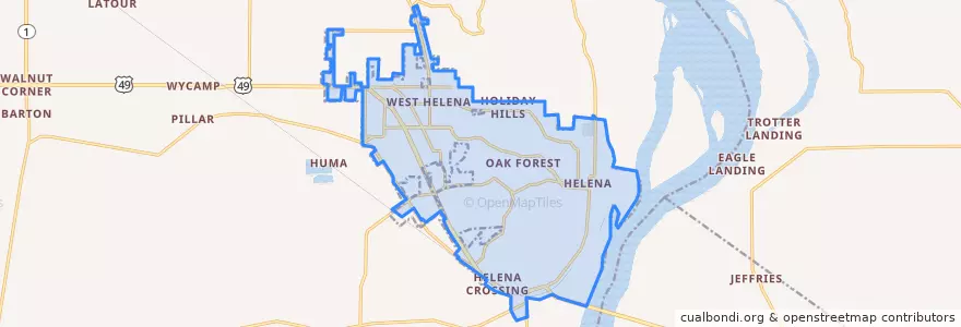 Mapa de ubicacion de Helena-West Helena.