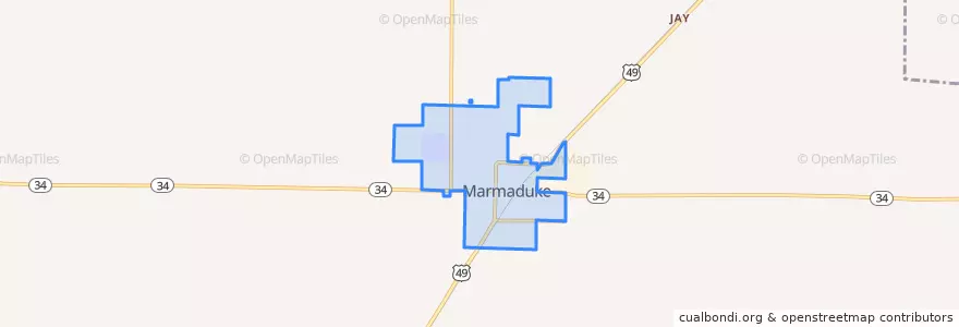 Mapa de ubicacion de Marmaduke.