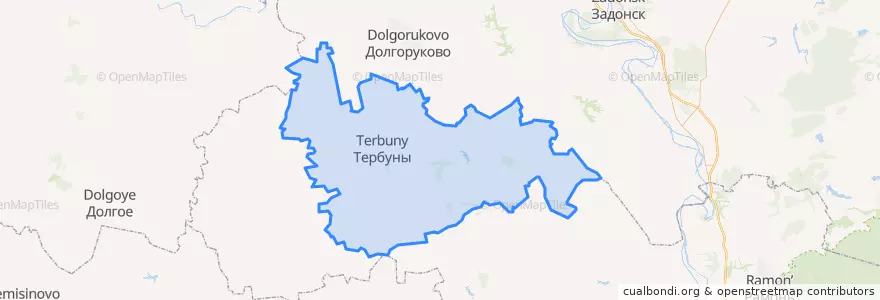 Mapa de ubicacion de Тербунский район.