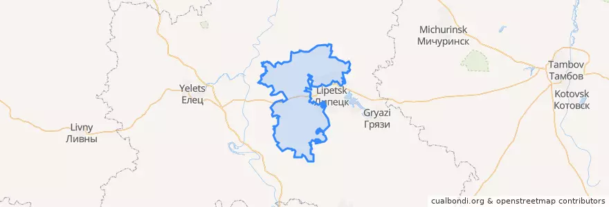 Mapa de ubicacion de Липецкий район.