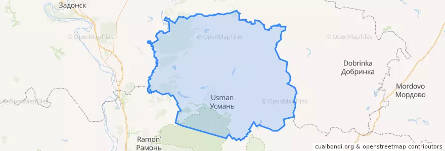 Mapa de ubicacion de Усманский район.