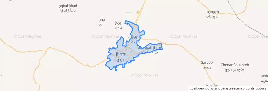 Mapa de ubicacion de Dschahrom.