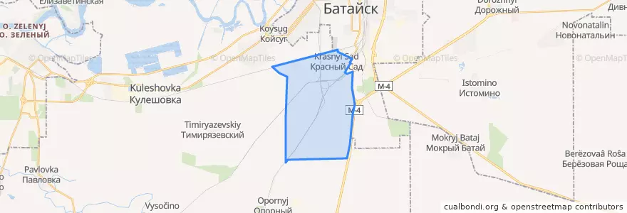 Mapa de ubicacion de Красносадовское сельское поселение.