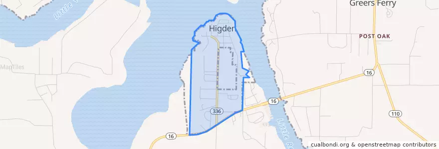 Mapa de ubicacion de Higden.