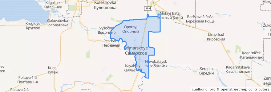 Mapa de ubicacion de Самарское сельское поселение.