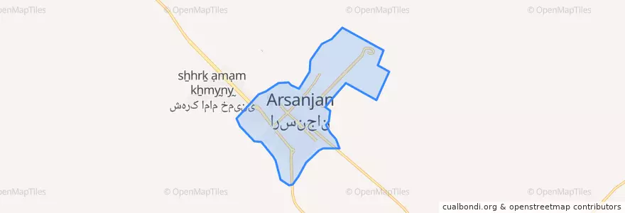 Mapa de ubicacion de ارسنجان.