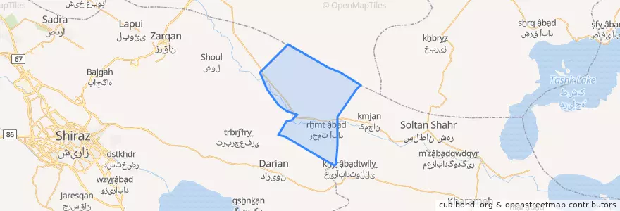 Mapa de ubicacion de بخش رحمت‌آباد.