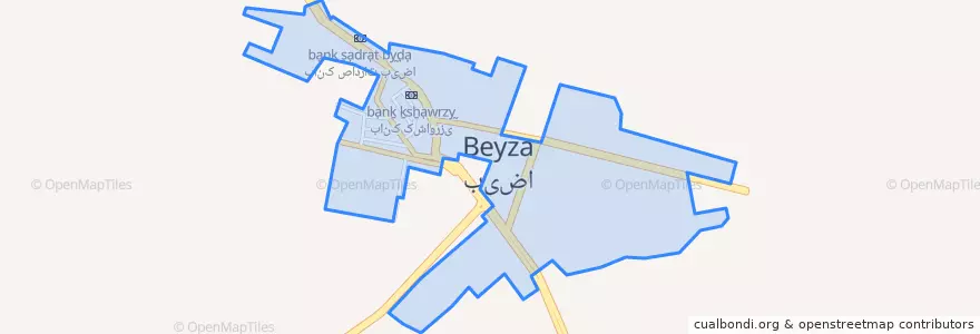 Mapa de ubicacion de بیضا.