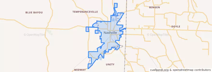 Mapa de ubicacion de Nashville.