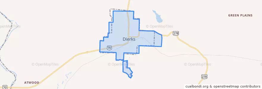 Mapa de ubicacion de Dierks.