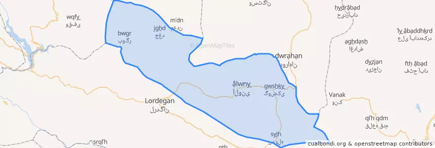 Mapa de ubicacion de شهرستان خانمیرزا.