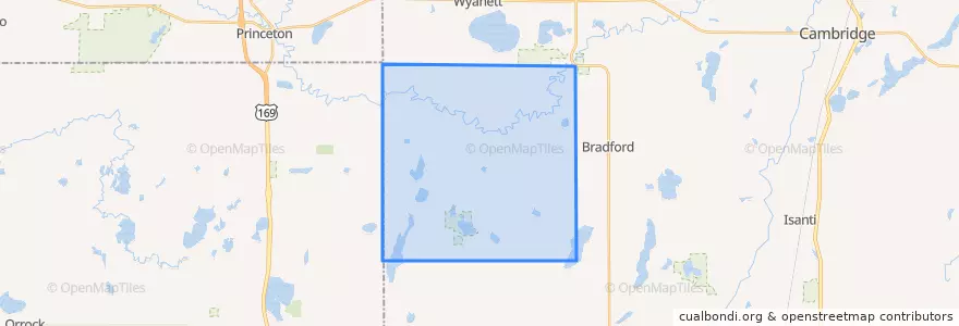 Mapa de ubicacion de Spencer Brook Township.