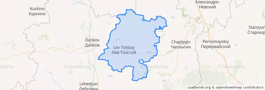Mapa de ubicacion de Лев-Толстовский район.