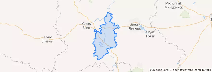 Mapa de ubicacion de Задонский район.