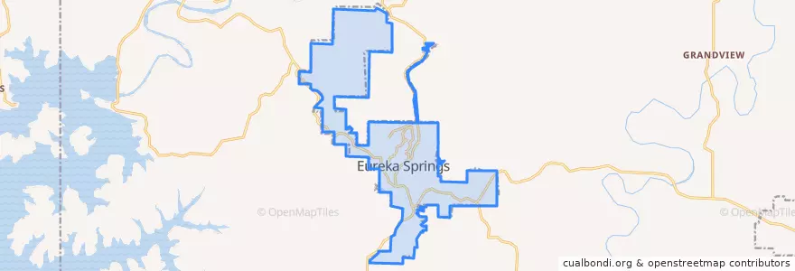 Mapa de ubicacion de Eureka Springs.