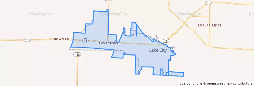 Mapa de ubicacion de Lake City.
