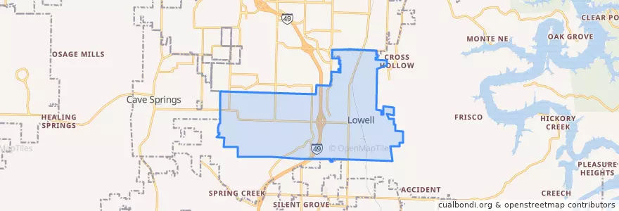 Mapa de ubicacion de Lowell.