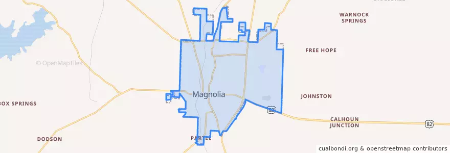 Mapa de ubicacion de Magnolia.