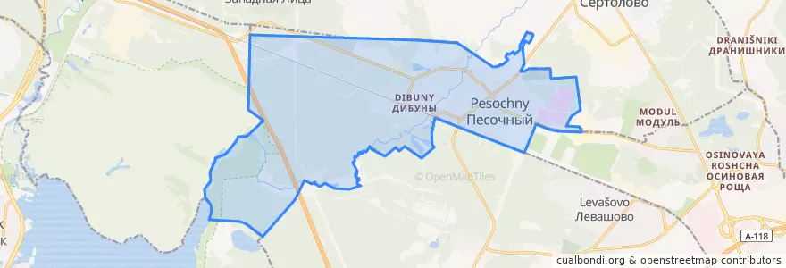 Mapa de ubicacion de Песочный.