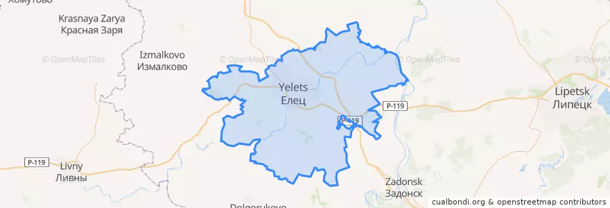 Mapa de ubicacion de Елецкий район.