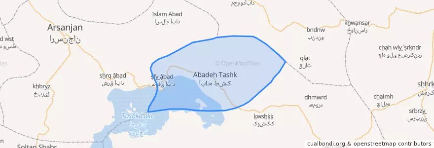 Mapa de ubicacion de دهستان آباده طشک.