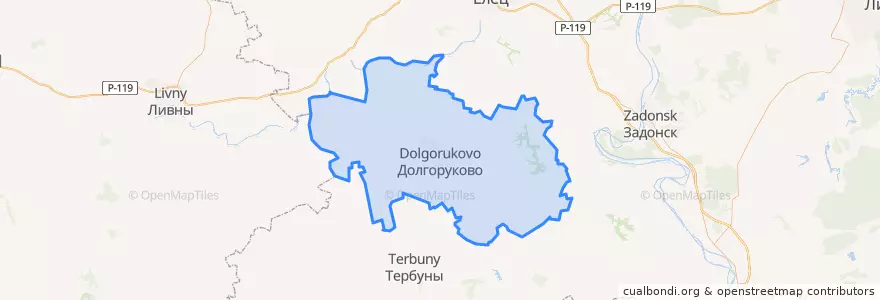 Mapa de ubicacion de Долгоруковский район.
