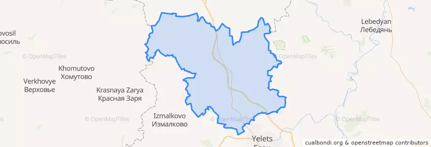 Mapa de ubicacion de Становлянский район.