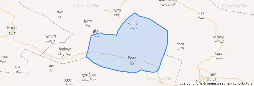 Mapa de ubicacion de دهستان اوز.