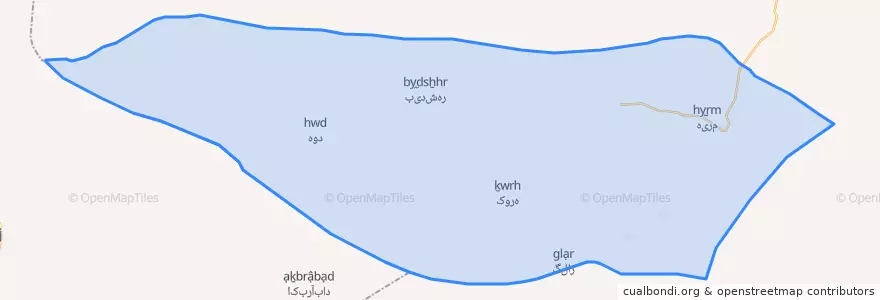 Mapa de ubicacion de بخش بیدشهر.