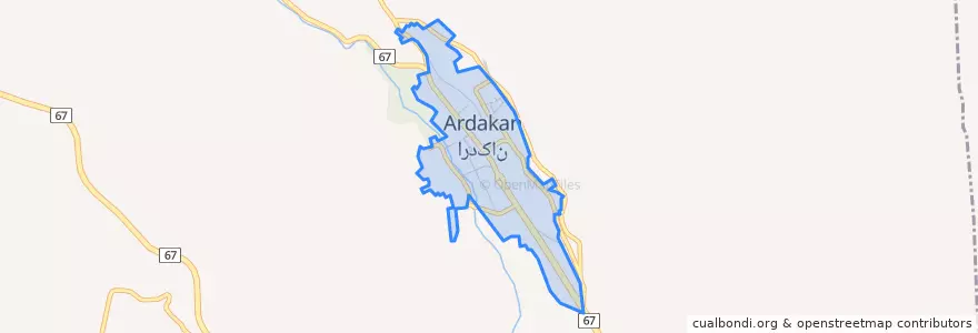 Mapa de ubicacion de Ardakan.