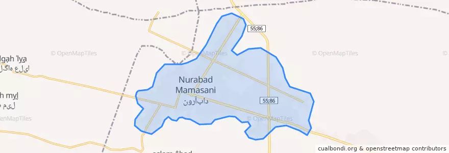 Mapa de ubicacion de نورآباد ممسنی.