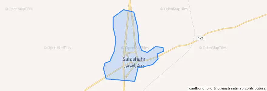 Mapa de ubicacion de Safashahr.