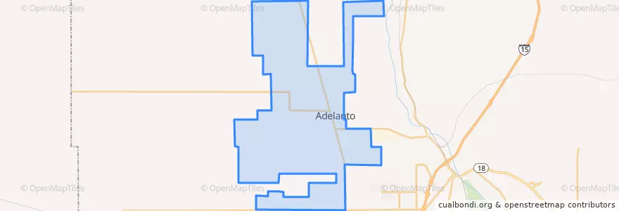 Mapa de ubicacion de Adelanto.