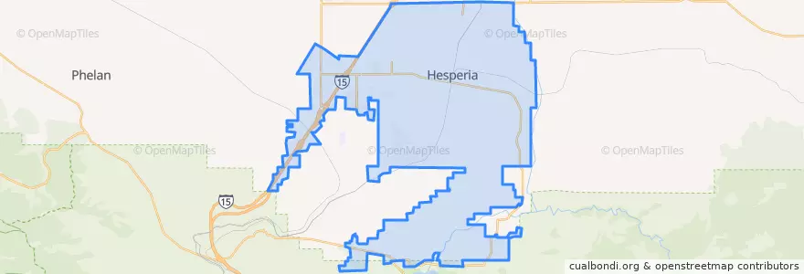 Mapa de ubicacion de Hesperia.