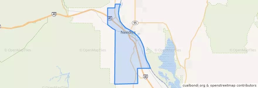 Mapa de ubicacion de Needles.
